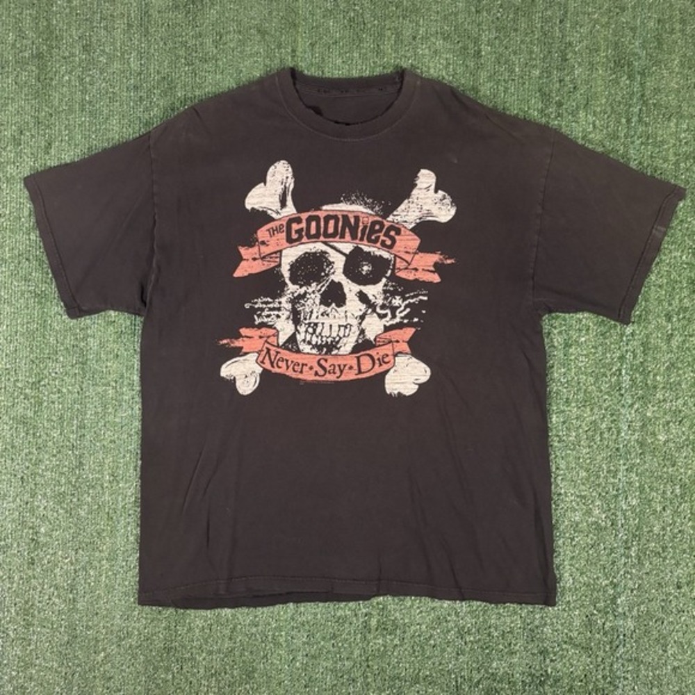 Vintage Goonies Movie Promo" Never Say Die" T Shirt Size Large‎ Black